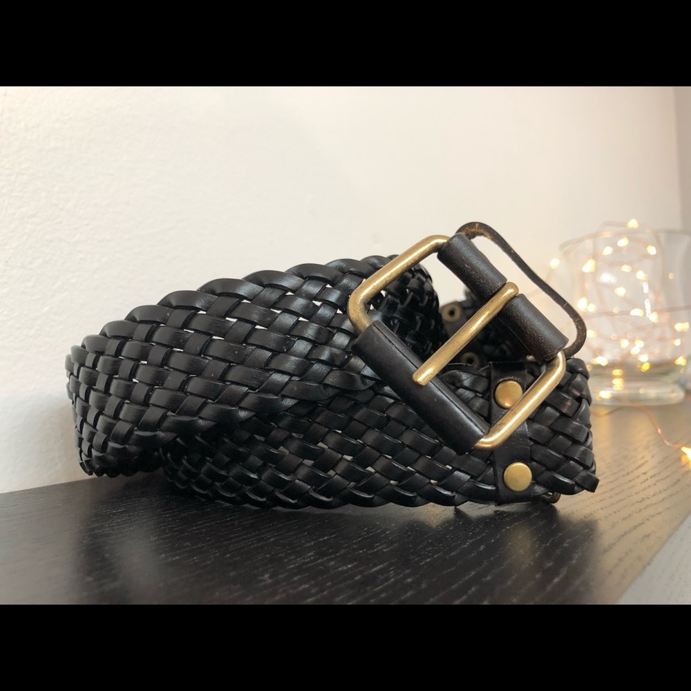 Black leather belt